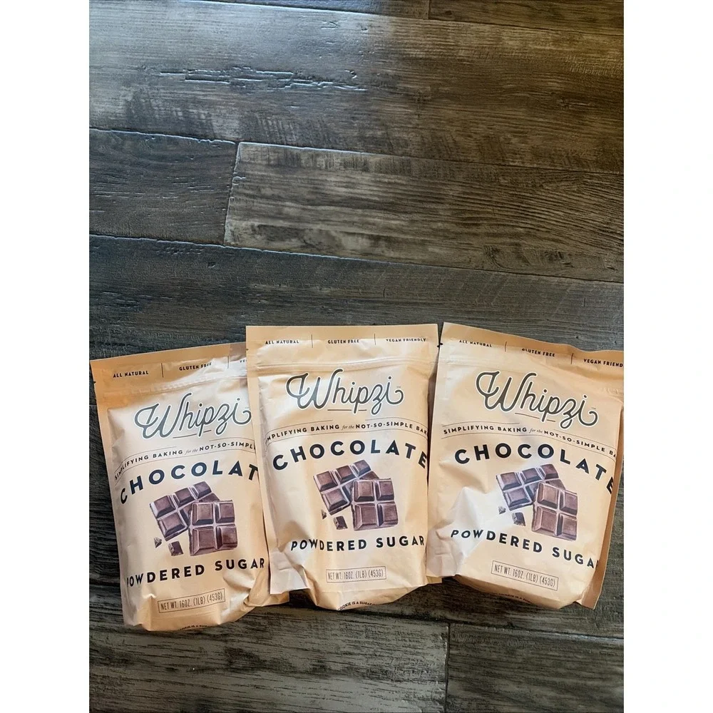 Whipzi Chocolate Flavored Powdered Sugar‎ 16 oz Bag (3 Pack)
